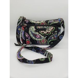 Vera Bradley Small Shoulder Bag Black Paisley